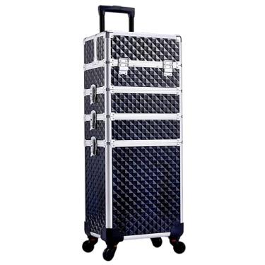 Imagem de Adazzo Mala de viagem 4 em 1 com rodinhas para maquiagem com rodinhas e rodinhas para m...