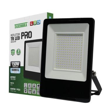 Imagem de Refletor Taschibra Tr Led Profissional 150W Luz Branco Fria 6500K Preto Bivolt