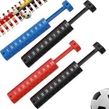 Imagem de TWZKXC Balcão de futebol de mesa, pacote com 4 peças de mesa de pebolim, contador de pontuação de bola de pebolim com 10 números, marcador de pontuação de futebol de mesa para hóquei aéreo