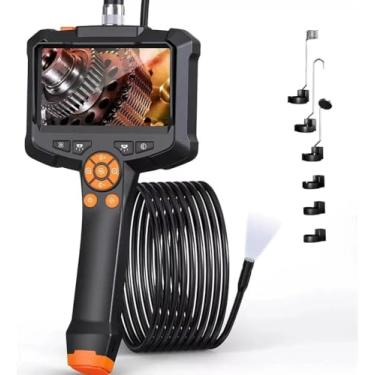 Imagem de Endoscópio Industrial com Tela 4,3", Câmera de Inspeção 1080p, IP67 à Prova D'água, Sonda Flexível 5m/10m, LED Ajustável (5M)