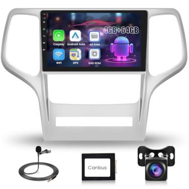 Imagem de [8 núcleos 4G + 64G] Estéreo veicular sem fio para Jeep Grand Cherokee 2008-2013 Android Auto, rádio veicular com tela sensível ao toque de 22 cm com DSP/BT/WiFi/EQ/link espelhado/GPS Navi + câmera de