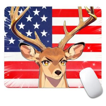 Imagem de CANFLASHION Mouse pad quadrado, mousepad pequeno personalizado com designs, base de borracha antiderrapante para jogos para computadores, laptop, escritório, 240 mm x 200 mm x 3 mm, bandeira americana