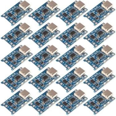 Imagem de 20 peças TP4056 Tipo-C USB 5V 1A 18650 Módulo Carregador de Bateria de Lítio Placa de Carregamento com Duas Funções de Proteção