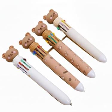 Imagem de Canetas Esferográficas 10 Cores com Ursinho - Kit 4 - Multicolorido, 10 Cores Vivas em Cada Caneta