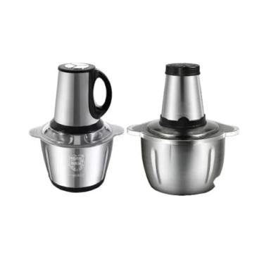 Imagem de Processador Triturador Moedor de Alimentos 3 Litros Elétrico 110v ou 220v 450W Aço Inox Potente | THAINA STORE (3L / COM ALÇA, 220v)