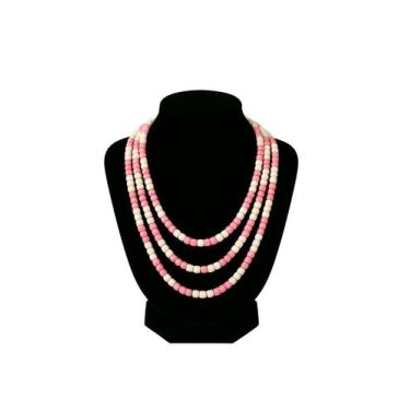 Imagem de Guia Missangão Branca com Rosa Opaca e Cristal  Amor  Doçura  Proteção