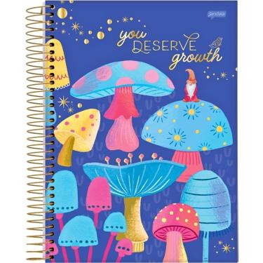 Imagem de Caderno Espiral Capa Dura Universitário 1 Matéria Bloom 80 Folhas Jandaia Azul