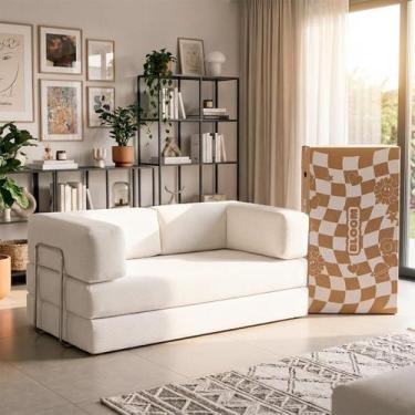 Imagem de Sofá Cama Bloom  Retrátil e modular  Sofá na Caixa, Linho - Boucle