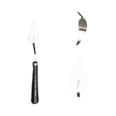 Imagem de Espátula Flexível De Aço Inoxidável Com Cabo De Madeira Para Pintura A