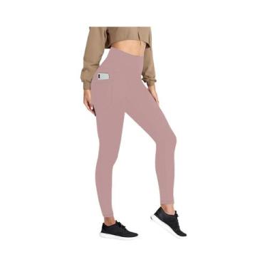 Imagem de Leggings Esportivas Femininas De Cintura Alta Super Macias Com Bolsos 