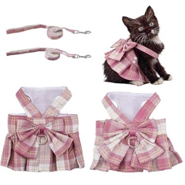 Imagem de SUPERFINDINGS 2 conjuntos de arnês e coleira de coelho, 2 estilos, colete ajustável à prova de fuga, colete de coelho, colete de coelho, acampamento, caminhada, treinamento para furão, gatinho