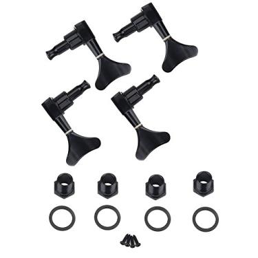 Imagem de ZJchao 2l 2r Preto Fechado Liga de Zinco Cabeças da Máquina Afinadores de Cordas Pinos de Ajuste para Baixo Elétrico Peças de Reposição Duráveis ​​de