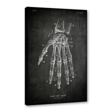 Imagem de Arte vintage de anatomia humana – pintura em tela de educação médica esqueleto humano gaiola cérebro coração anatomia pôster para decoração de casa de clínica hospitalar (SKU11,20.3x30.5 cm = (20 x 30