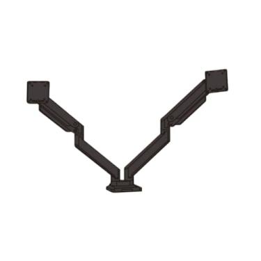 Imagem de BEGWVDJTP Suporte para monitor de tela dupla, suporte grande para exibição de computador, base giratória de mesa, rolamento de carga de 18 kg