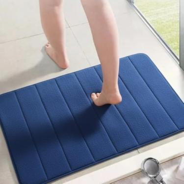 Imagem de Tapete de Banheiro Antiderrapante Super Soft - Tapete Macio e Absorvente, Base Antiderrapante para Banheiros 60x40 - Myzup (Azul Royal)
