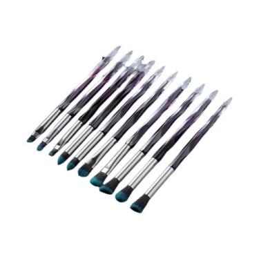 Imagem de Conjunto De Pincéis De Maquiagem Sintéticos Roxos Profissionais Para B
