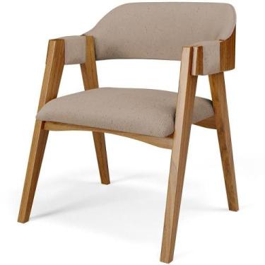 Imagem de Cadeira Para Sala De Jantar E Estar Living Estofada Suran L02 Linho Be