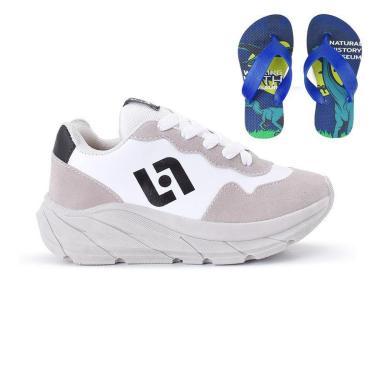 Imagem de Tênis Infantil Masculino Jogger Casual Camurça + Chinelo-Masculino
