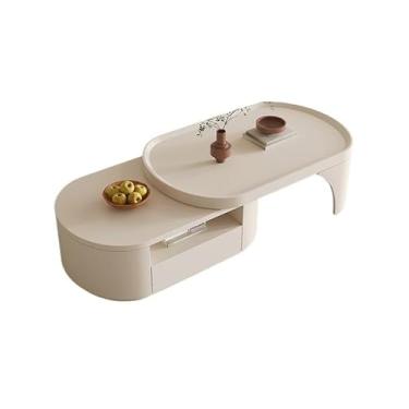 Imagem de Mesa de centro moderna ajustável, mesa de jantar moderna multifuncional para sala de estar, mesa de chá expansível que economiza espaço, móveis domésticos simples