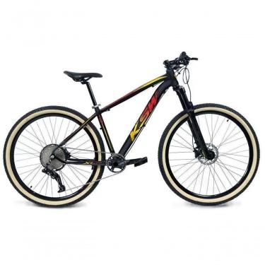 Imagem de Bicicleta Aro 29 Ksw Xlt 12v Garfo Com Trava 11-50 Preto-vermelho-amarelo 15