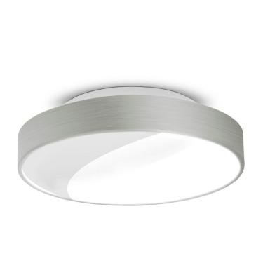 Imagem de Plafon Sobrepor 2 Lâmpadas Redondo Soquete E27 Escovada