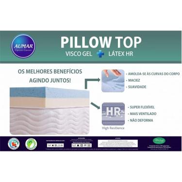 Imagem de Pillow Top Visco Nasa Gel + Látex HR Foam King 8cm - Aumar