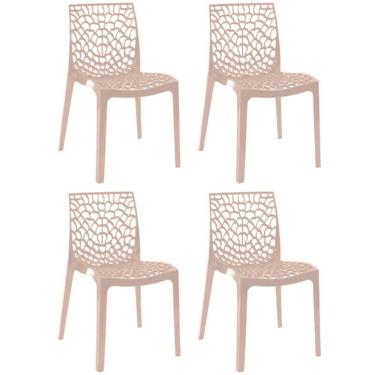 Imagem de Kit 4 Cadeiras Gruvyer Estrutura Em Polipropileno Fratini Fendi