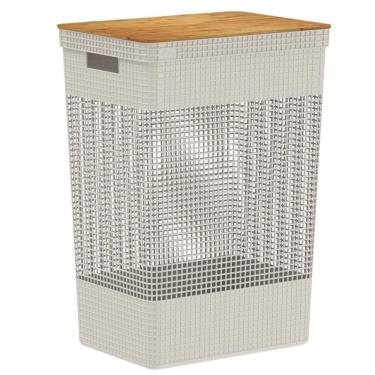 Imagem de Cesto Organizador Com Tampa Bamboo Grande Organizador Ou 49L