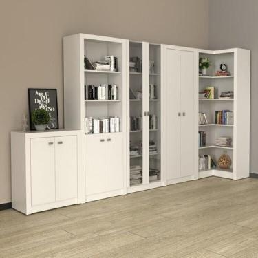 Imagem de Kit 5 Armários Multiuso de Escritório Branco - Espresso Móveis