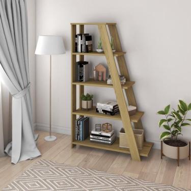Imagem de Estante de Livros 82CMX134CM Escada Multiuso 5 Prateleiras Marrom Arta