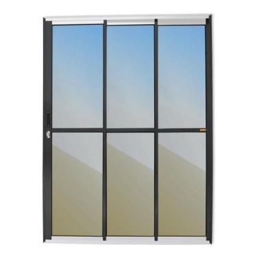 Imagem de Porta de Correr 3 Folhas 1/3 Super Vidro Reflex 210cm x 150cm Brimak M