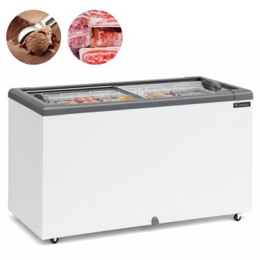 Imagem de Freezer Horizontal Expositor 395L Tampa de Vidro Para Sorvetes e Congelados GHD-400 Gelopar