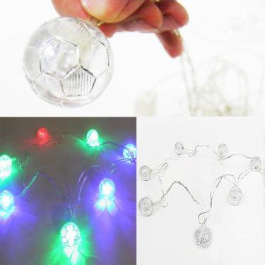 Imagem de Luminaria Bola 20 Leds Varal Futebol Natal Colorido Decoracao