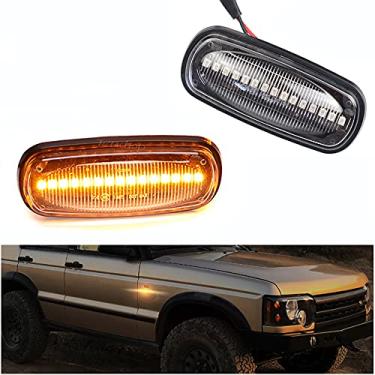 Imagem de Luz indicadora de pisca-pisca sequencial LED marcador lateral dinâmico para Land Rover Discovery 2 1999-2004 Defender Freelander 1 2002-2005 (transparente)