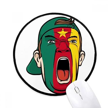 Imagem de Mouse pad com bandeira dos Camarões e cabeça facial para mesa de escritório