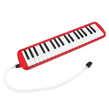 Imagem de Jadpes Teclas de piano melódica com pano limpo, para crianças e adultos, desempenho em palco iniciante, entusiasta para brincar e aprender (vermelho)