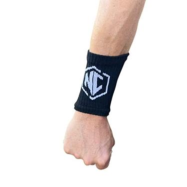 Imagem de NC Extreme Munhequeira Seca Suor Cross Training Unissex Atletas Preto com Cinza Tamanho Único