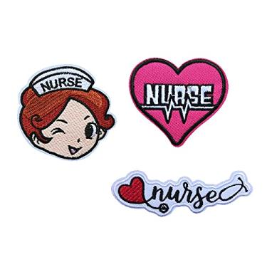 Imagem de 3 Pçs Patch de enfermeira hospitalar bordado a ferro em remendos acessórios de roupas apliques para enfermeiras