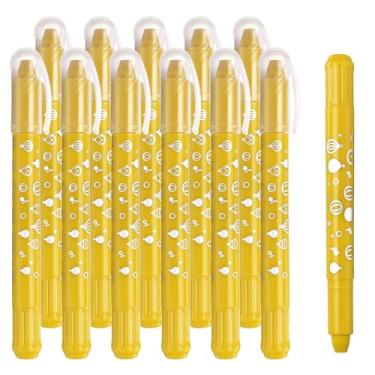 Imagem de PATIKIL Giz de cera de aquarela, 12 peças de giz de cera laváveis e misturáveis para colorir, desenhar, pintar, amarelo