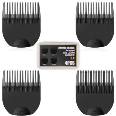 Imagem de 4 guias de corte profissionais para aparadores de cabelo compatíveis com Manscaped The Lawn Mower 3.0, protetores de aparador de substituição com comprimentos de corte de 1/20.3 cm-1/5.1 cm Cabe no