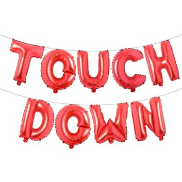 Imagem de Football Party Supplies Kit - Touchdown Letter Foil Balloons Banner for Birthday, Gameday Football Sport Birthday Balloon Party Decoration Suppliers (TOUCH DOWN Red)