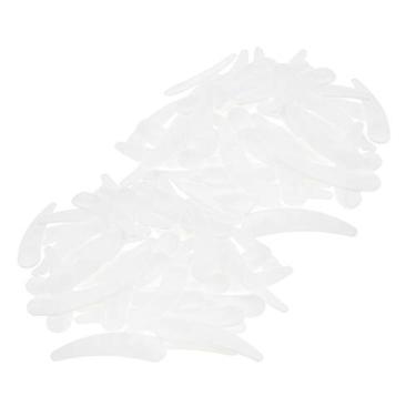 Imagem de 100 x Espátulas de ponta de máscara facial PP branca - Ferramenta de maquiagem para mulheres | 100 colheres de colher de cosméticos curvas - Espátulas de beleza não reutilizáveis e não reutilizáveis