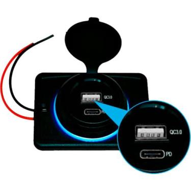 Imagem de Carregador Tomada Usb PD Type-C Veicular Celular Carga Rápida Roadstar
