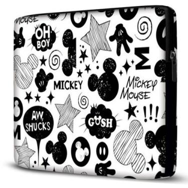Imagem de Capa para Notebook Mickey Com Bolso Branco - Isoprene, 17" polegadas
