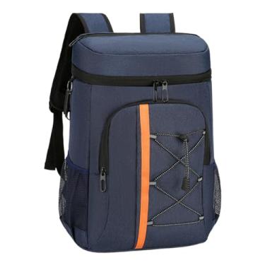 Imagem de Pegciuho Grande Capacidade Cooler Bag Isolado Cooler Mochila Homens Mulheres Confortável Térmica Cooler Mochila Almoço para Caminhada, Azul, Tamanho real