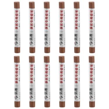 Imagem de PATIKIL Giz de cera para reparo de móveis, 12 peças de cera de madeira, gizes de cera de madeira para arranhões, piso de madeira, furos, mesas, teca amarela