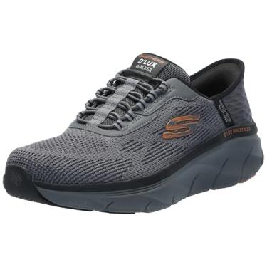 Imagem de Skechers Tênis masculino D'lux Walker 2.0 Rezinate Hands Free Slip-in, Carvão/Laranja, 9.5 X-Wide