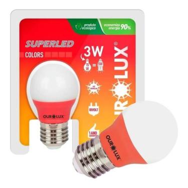 Imagem de Lâmpada Super Led S30 Bolinha 3W Bivolt Colors E27 Rosa - OUROLUX