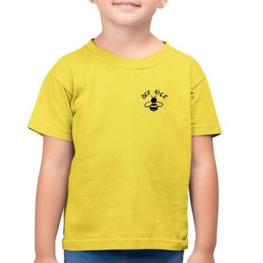 Imagem de Camiseta Algodão Infantil Bee Nice - Foca na Moda, Amarelo canário, 12
