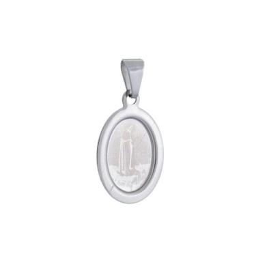 Imagem de Medalha de Nossa Senhora de Fátima em Inox Gravada a Laser - Lírio do 